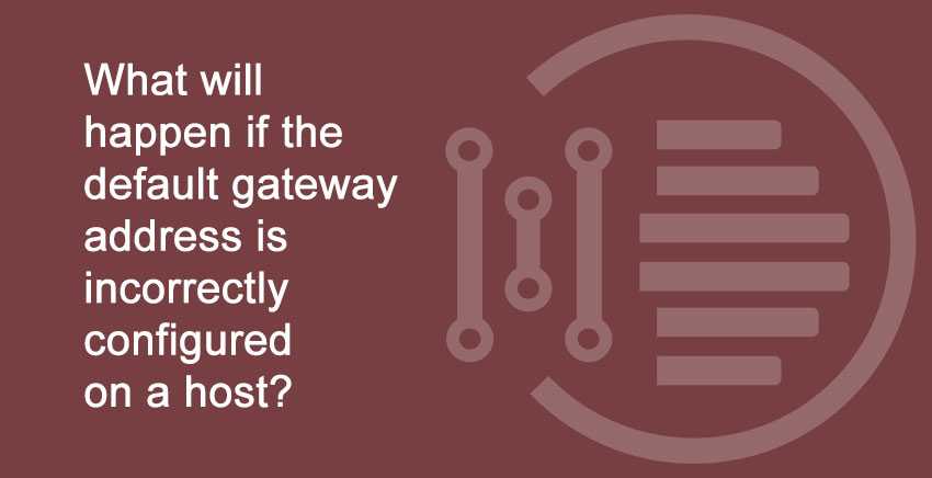 What will happen if the default gateway address is incorrectly configured on a host?