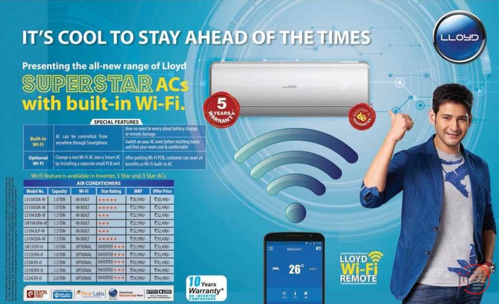 Lloyd 1.5 Ton 5 Star Wi-Fi Ready Inverter Split AC GLS18I56WRBP
