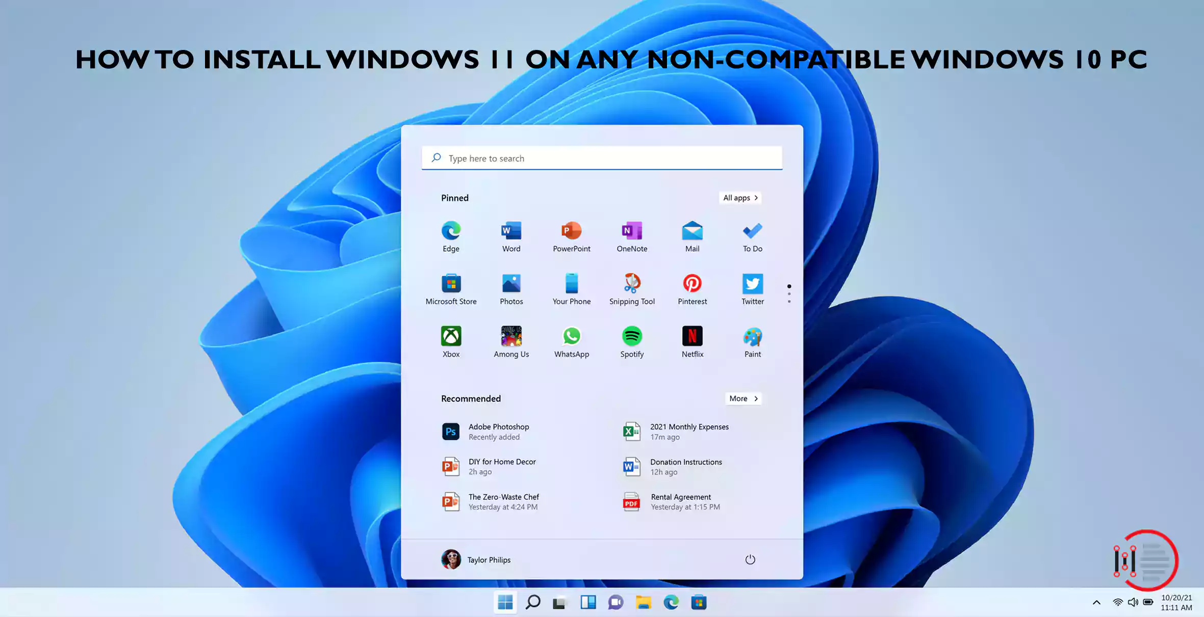 How to install Windows 11 on any non-compatible windows 10 PC
