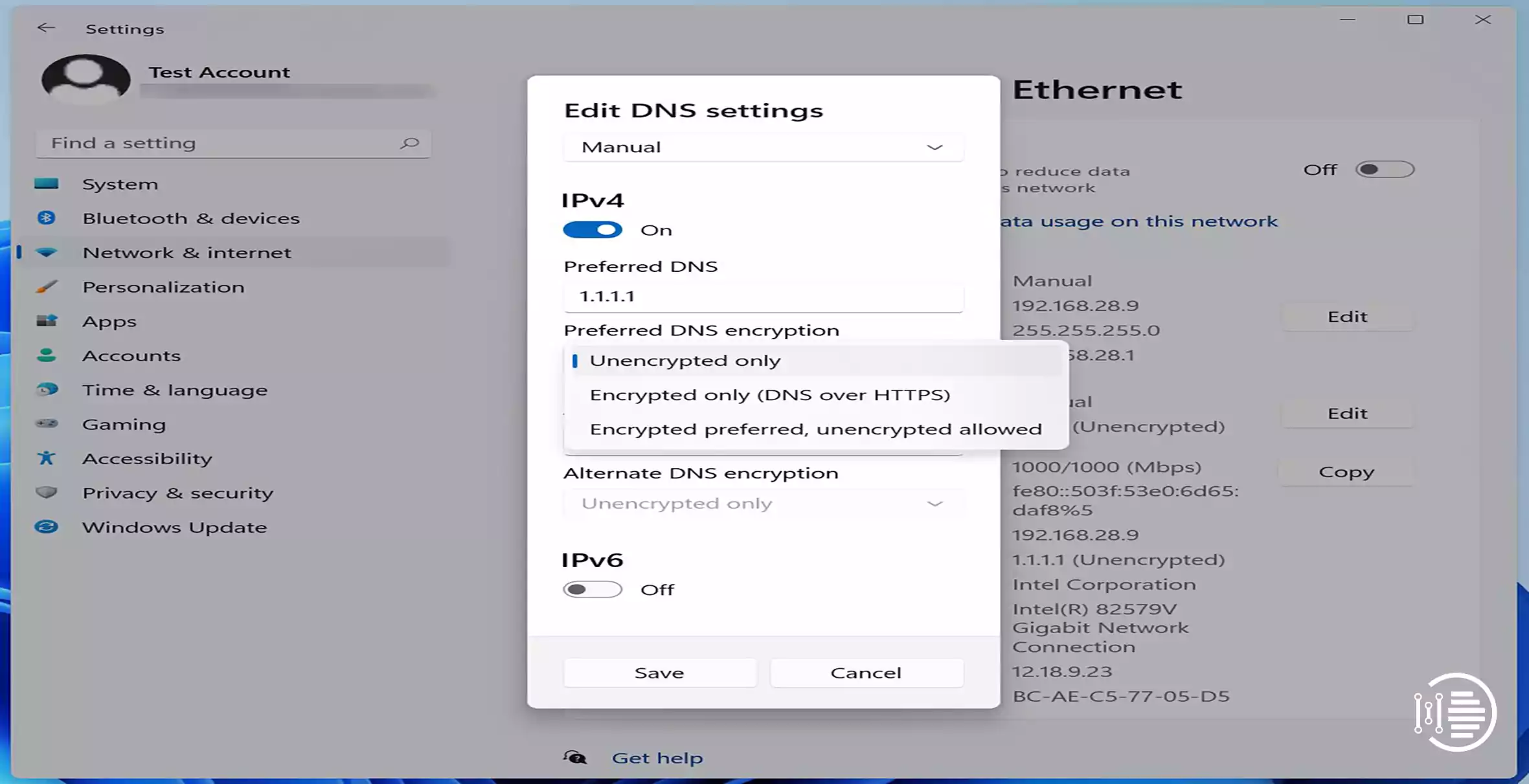 DNS over HTTPS connectivity feature in Windows 11