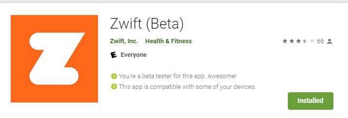 Download Zwift for Android from the Google Play Store.