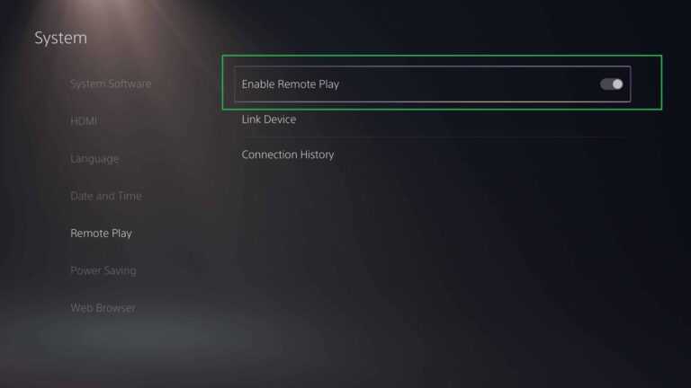 enable the Remote Play