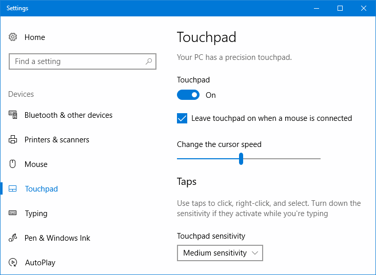 Enable Touchpad On Laptop Windows 10